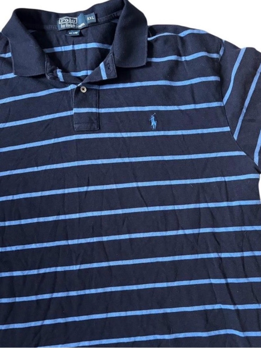 Polo Ralph Lauren Men’s Blue Striped Casual Classic Polo Shirt | XXL